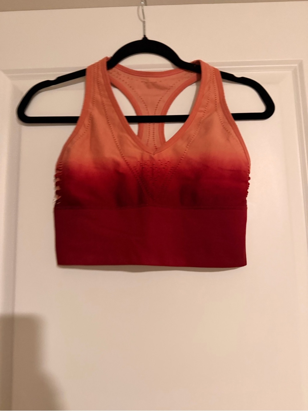 Active USA Ombre Racerback Sports Bra and legging set in Coral and Red